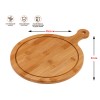 Поднос бамбуковый с ручкой, круглый, 34х25.5 см, BAMBOO, PERFECTO LINEA
