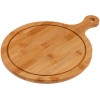 Поднос бамбуковый с ручкой, круглый, 34х25.5 см, BAMBOO, PERFECTO LINEA