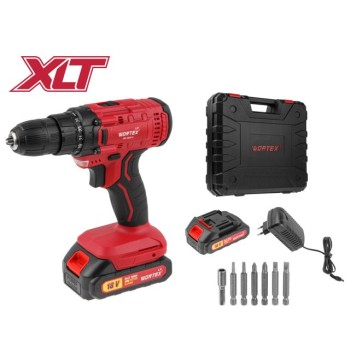 Аккум. дрель-шуруповерт WORTEX LX BD 1820 Li в чем. ALL1 XLT, 18 В, 30 Н*м, 2х2 А*ч, БЗП 10 мм