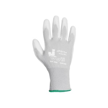 Перчатки нейлон, полиуретановое неполн. покрытие, р.XL, белые, Jeta Safety