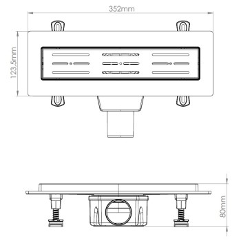 Сливной трап горизонтальный D 50, реш. нерж., сухой затвор, 63х300мм, AV Engineering