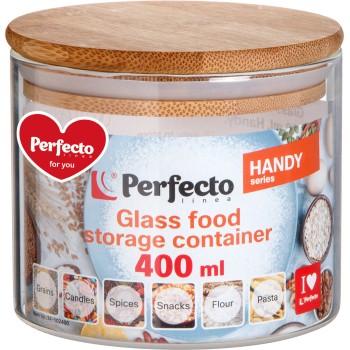 Банка для сыпучих продуктов стеклянная 400 мл, серия Handy, PERFECTO LINEA