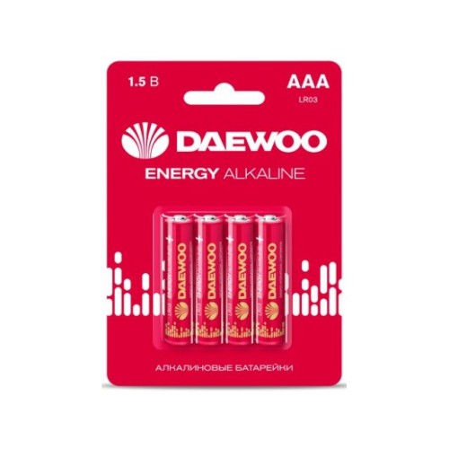 Батарейка AAA LR03 1,5V alkaline BL-4шт DAEWOO ENERGY