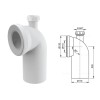Колено для унитаза 90° с присоединением DN40, Alcaplast