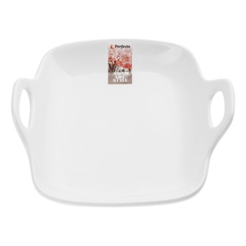 Тарелка-блюдо керамическая, 19х18.5х4.7 см, серия ASIAN, белая, PERFECTO LINEA