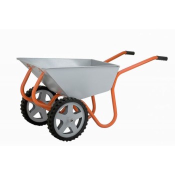 Тачка строительно-садовая ТССР-2 (120л, 360 кг, двухколесная, литая резина 380х70мм, вес 18,5 кг)