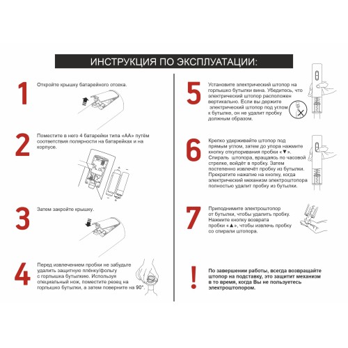Электроштопор, 4.8х22.8 см, CHEF, PERFECTO LINEA