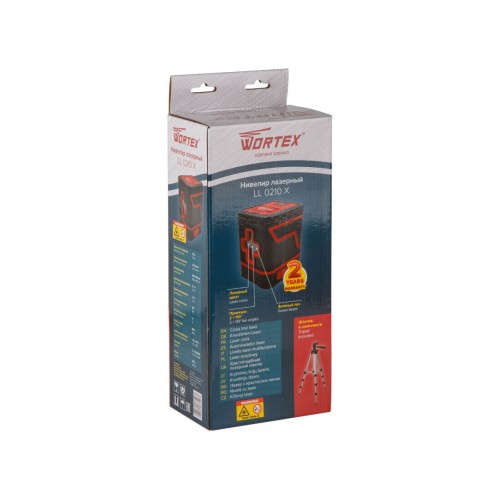 Нивелир лазерный Wortex LL 0210 X со штативом в кор. 2х110°, до 15 м, +/- 0.4 мм/м, зеленый