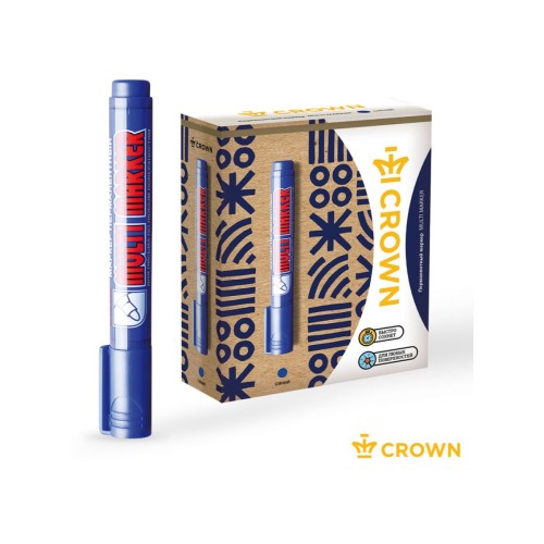 Маркер промышл. перманентный фетровый синий CROWN MULTI MARKER
