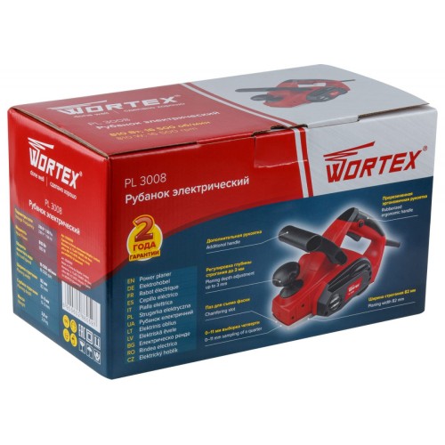 Рубанок электрический WORTEX PL 3008 810 Вт, шир. до 82 мм, глуб. до 3.0 мм