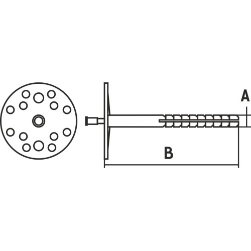 Дюбель для теплоизоляции 10х160 мм с пласт. гвоздем (20 шт в карт. уп.) STARFIX