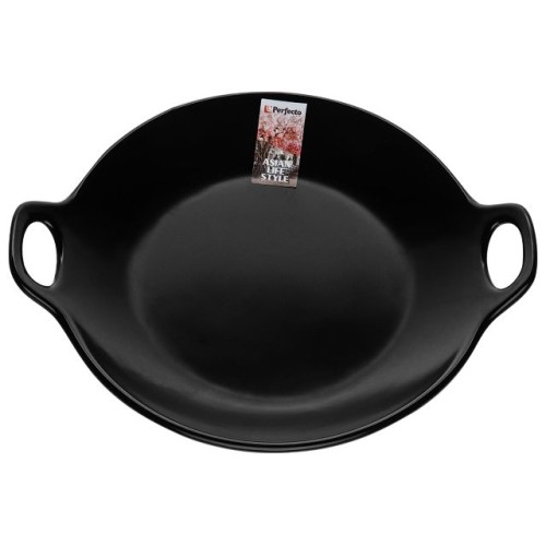 Тарелка-блюдо керамическая, 24х20.3х4.5 см, серия ASIAN, черная, PERFECTO LINEA