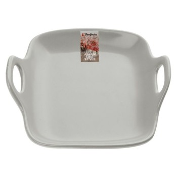 Тарелка-блюдо керамическая, 19х18.5х4.7 см, серия ASIAN, серая, PERFECTO LINEA