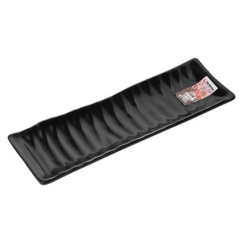 Блюдо керамическое, 23.5х7.5х2.5 см, серия ASIAN, черное, PERFECTO LINEA