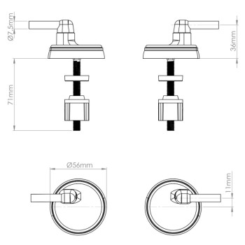 Крепеж для сиденья унитаза AV Engineering King, AV Engineering