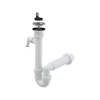 Сифон для мойки с нержавеющей peшeткой DN70 и штуцером, Alcaplast