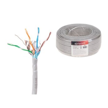 Кабель витая пара F/UTP Cat5E 4х2х24AWG (0.51мм) 50м, медь, внутр. (ПВХ) Юпитер