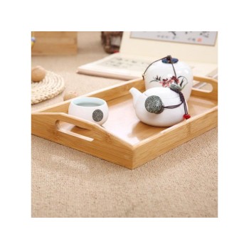 Поднос бамбуковый с ручками, прямоугольный, 46х31 см, BAMBOO, PERFECTO LINEA