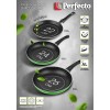 Сковорода ф 26х4.5 см, штамп., алюм., антиприг. покр., серия STARCOOK, зеленая, PERFECTO LINEA