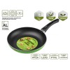 Сковорода ф 24х4.3 см, штамп., алюм., антиприг. покр., серия STARCOOK, зеленая, PERFECTO LINEA
