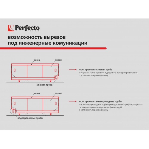 Экран под ванну 3D 1,5 м, натуральное дерево, PERFECTO LINEA