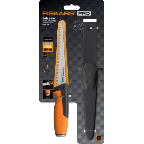 Пила зубчатая с ножнами PowerTooth 8 зубьев на дюйм FISKARS