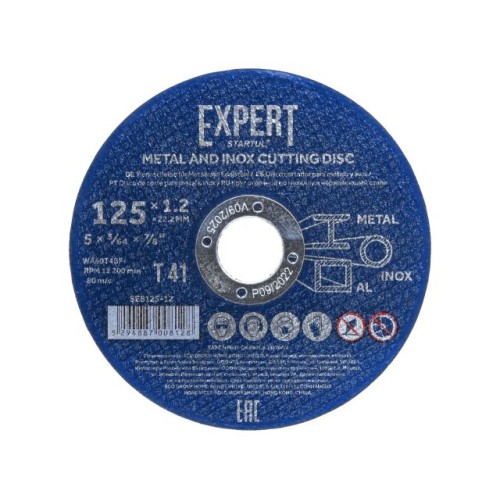 Круг отрезной 125х1.2x22.2 мм для металла и нерж. стали EXPERT STARTUL