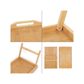 Поднос-столик бамбуковый с ручками, прямоугольный, 50,5х30 см, BAMBOO, PERFECTO LINEA