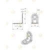 Кронштейн мебельный 22х22 мм, белый цинк (200 шт в коробе) STARFIX