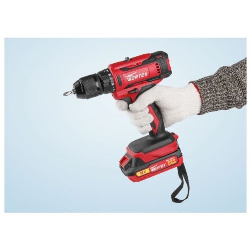 Аккум. дрель-шуруповерт WORTEX BD 1820-1 Li в чем. ALL1 XLT 18 В, 30 Н*м, 2х2 А*ч, БЗП(мет.) 13 мм