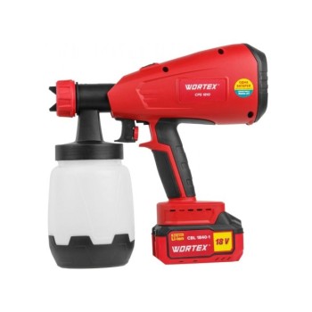 Аккум. краскораспылитель WORTEX CPS 1810 ALL1 XLT SET 18В, 1 акк., 4 Ач, 700 мл/мин, 1 л б