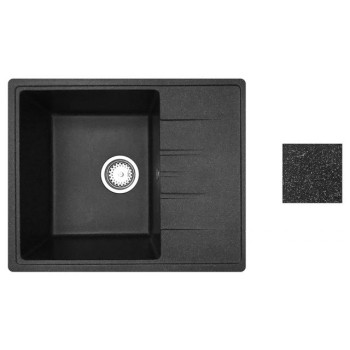 Мойка кухонная из искусственного камня PLATINUM черный 570х465 мм, AV Engineering