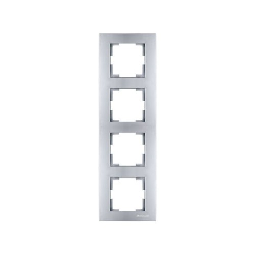 Рамка 4-ая вертикальная серебро, RITA, MUTLUSAN