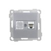 Розетка компьютерная 1xRJ45 (Cat5e) серебро, ELITRA, MUTLUSAN