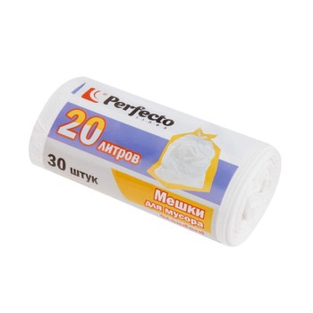 Мешки для мусора Standard, 20 л, 30 шт., белые, PERFECTO LINEA
