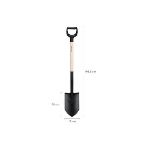 Лопата штыковая с дер. черенком Solid FISKARS