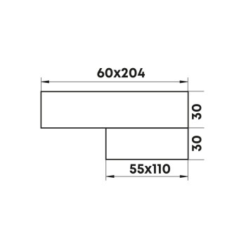 Переходник воздуховода 518 55х110х60х204мм ZERNBERG