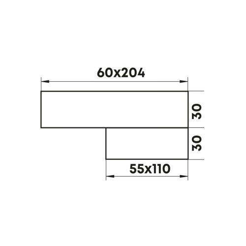 Переходник воздуховода 518 55х110х60х204мм ZERNBERG