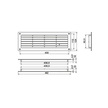 Решетка вентиляционная Long 45 w/n ZERNBERG