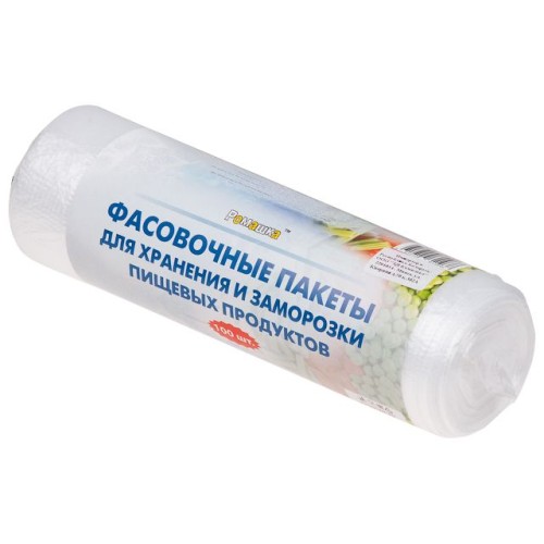 Пакеты фасовочные для хранения и заморозки пищевых продуктов, 100 шт, в рулоне, РОМАШКА