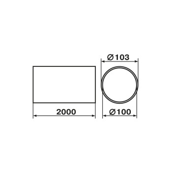 Воздуховод 1020 жесткий круглый 100мм x 2м ZERNBERG