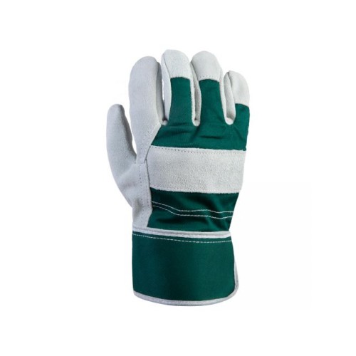 Перчатки спилковые комбинированные, 10/XL, серый/зелёный, Jeta Safety