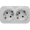 Розетка 2-ая (открытая, с/з) белая, Bailly, LEIDEN ELECTRIC