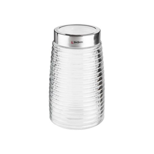 Банка для сыпучих продуктов стеклянная Ажур (Azhur) 1600 мл, PERFECTO LINEA