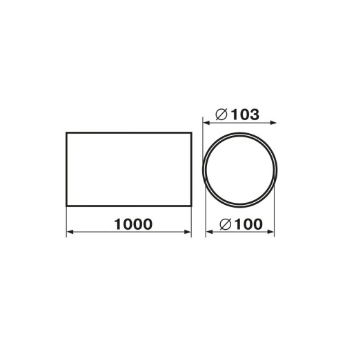 Воздуховод 1010 жесткий круглый 100мм x 1м ZERNBERG