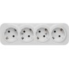 Розетка 4-ая (открытая, с/з) белая, Bailly, LEIDEN ELECTRIC