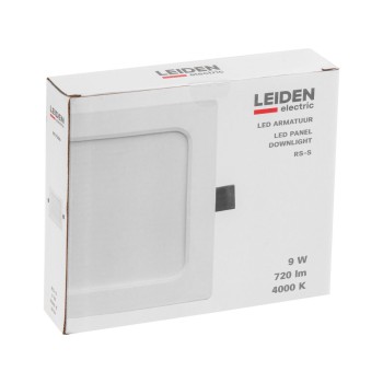 Светильник светодиодный встраиваемый квадрат 9 Вт 4000К, IP44 RS-S LEIDEN ELECTRIC