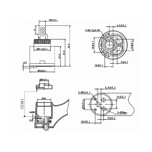 Картридж D35 для смесителя, тип B-S, AV Engineering