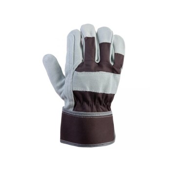 Перчатки спилковые комбинированные, 10/XL, серый/коричневый, Jeta Safety