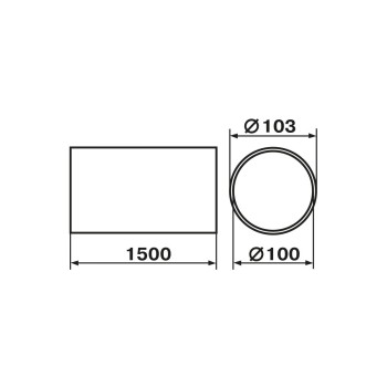 Воздуховод 1015 жесткий круглый 100мм x 1,5м ZERNBERG